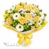 Bouquet Luminoso con Rose Gialle e Gerbere Bianche