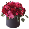 Box/Scatola circolare con rose e ortensie