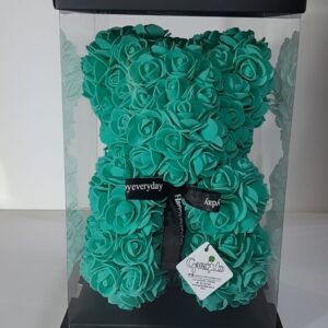 Orsetto di rose artificiali verde  h 26 Cm