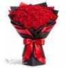 "Passione Assoluta": Bouquet Luxury di Rose Rosse con Incarto Nero