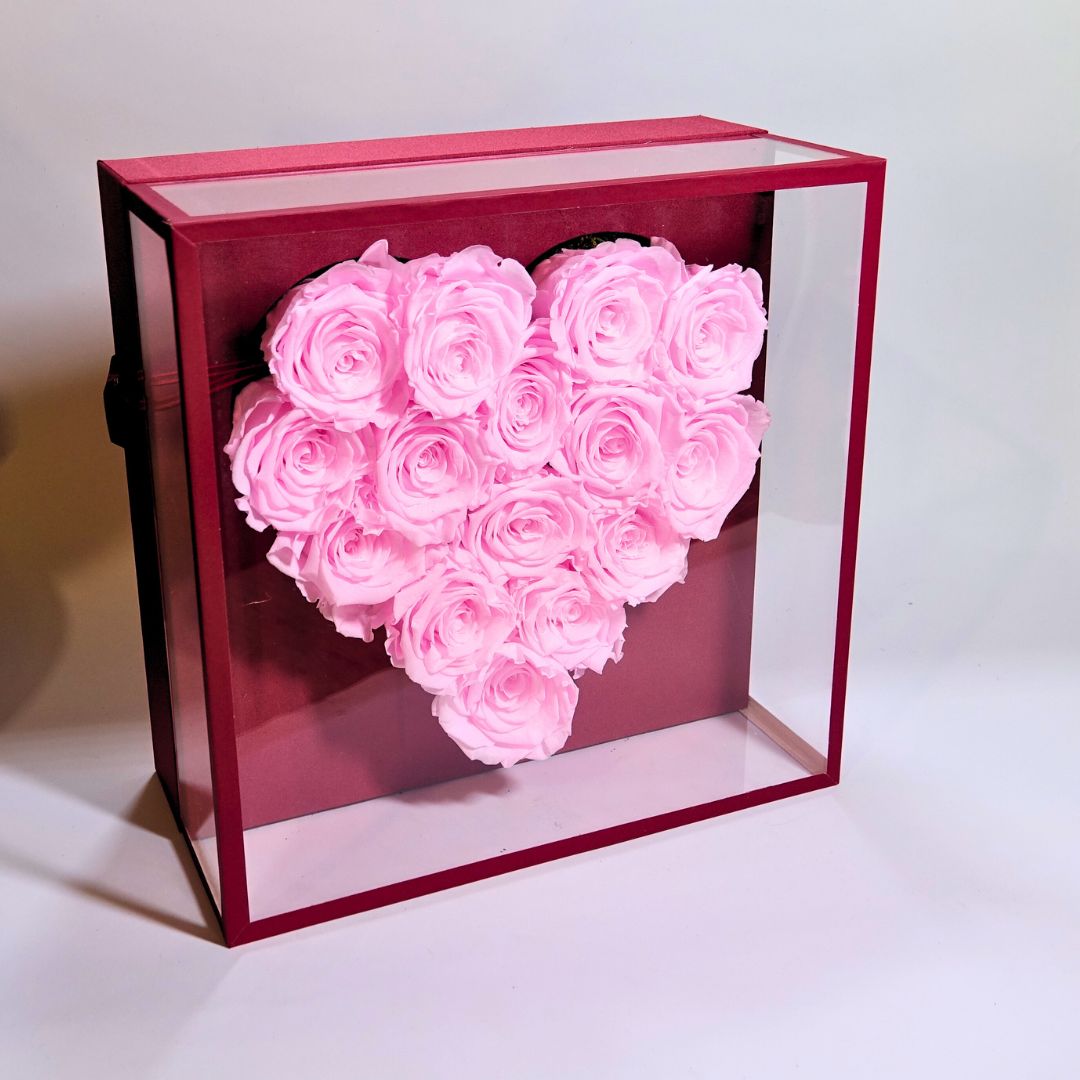 san valentino love amore rose azzurre scatola a cuore rose rosa